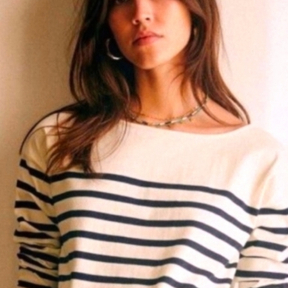 Preppy Nautical Cotton Coastal Cowgirl Crewneck Sweater By CW